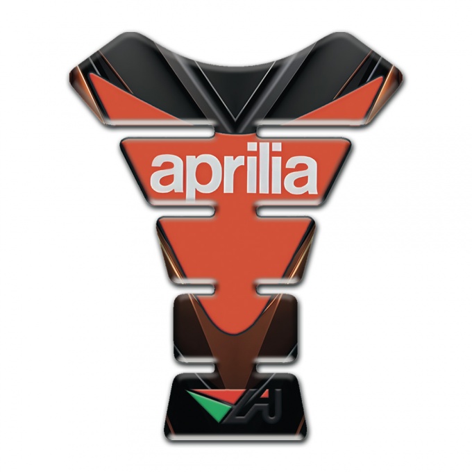 Aprilia Tank Fuse Black Brown Decoration Orange Logo 