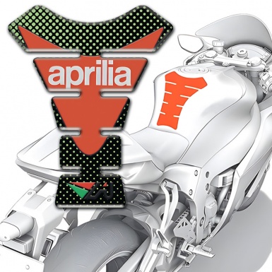 Aprilia Tank Pad Protector Green Dots Design Modern Logo