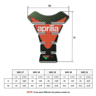 Aprilia Tank Pad Protector Green Dots Design Modern Logo