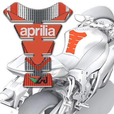 Aprilia Tank Fuse Silver Red Base Modern Logo Style 