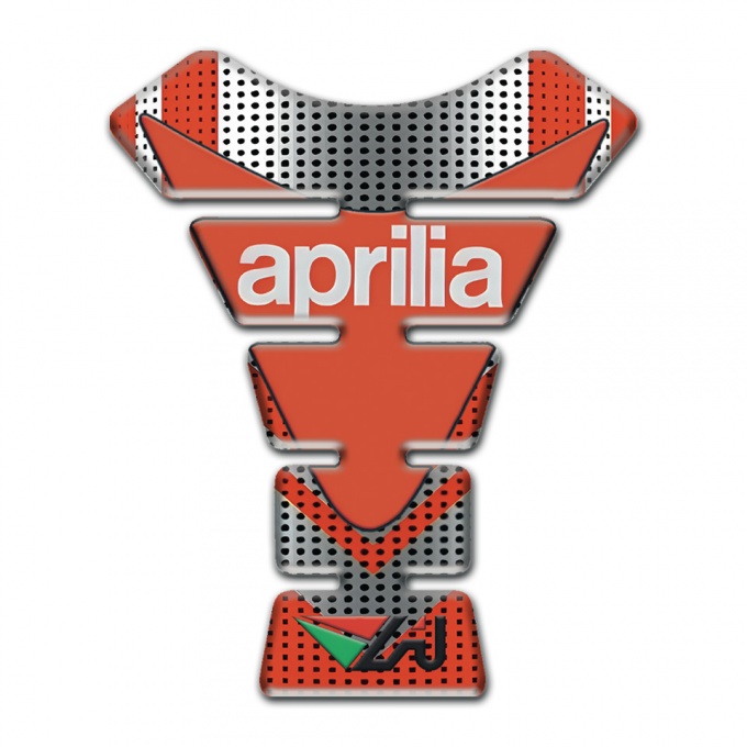 Aprilia Tank Fuse Silver Red Base Modern Logo Style 