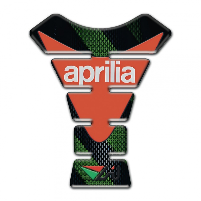 Aprilia Tank Pad Motorbike Black Green Decoration Orange Logo 