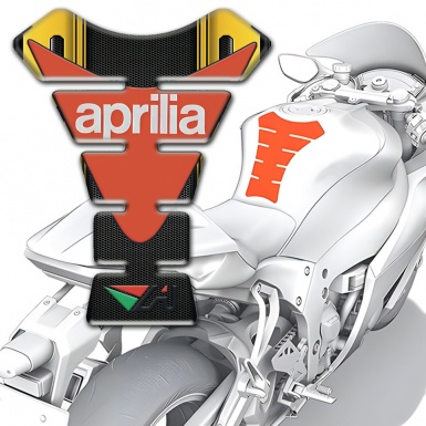 Aprilia Tank Protector Black Yellow Decoration Orange Print Logo 