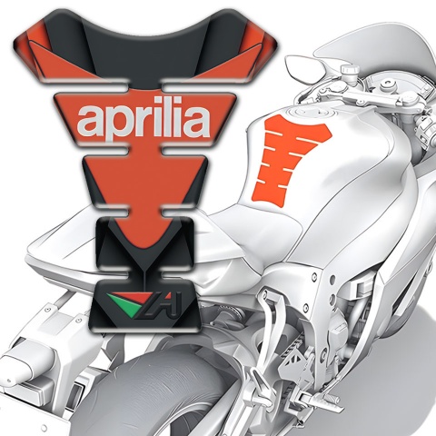 Aprilia Tank Fuse Black Orange Print 