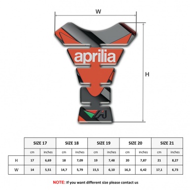 Aprilia Tank Pad Motorbike Stylish Gray Orange Print 