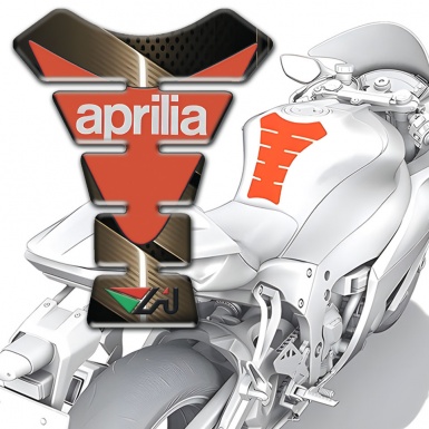 Aprilia Tank Protector Bronze Base Orange Logo 
