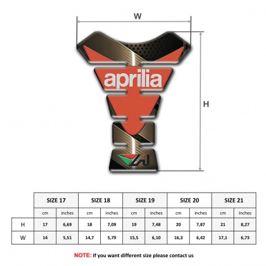 Aprilia Tank Protector Bronze Base Orange Logo 