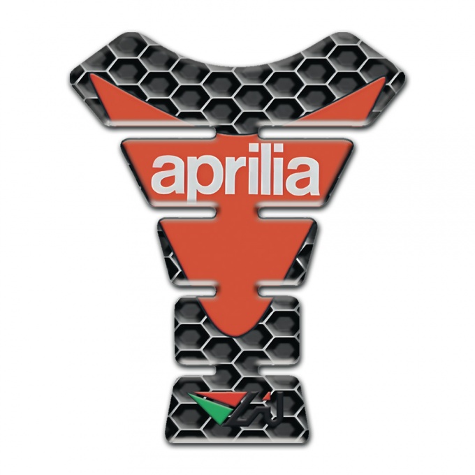 Aprilia Tank Fuse Honeycomb Base Orange Logo Print 