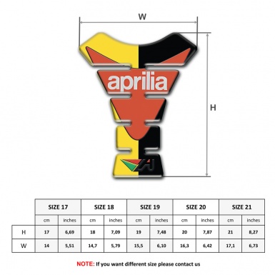 Aprilia Tank Protector Yellow Black Halves Base Orange Logo Print 