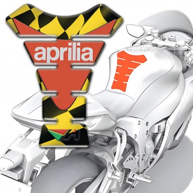 Aprilia Tank Pad Motorbike Yellow Black Flag Edition 