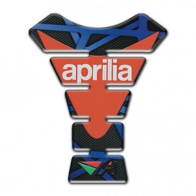 Aprilia Tank Protector Blue Patterns Base Design Orange Logo print 