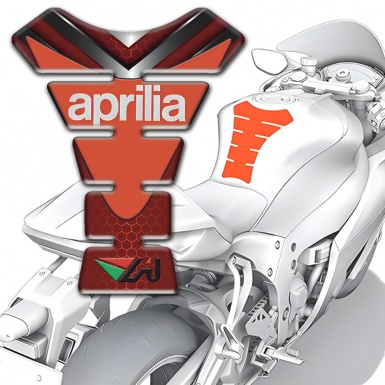 Aprilia Tank Fuse Red Base with Nikel Details 