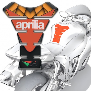 Aprilia Tank Pad Motorbike Orange Decoration Base Modern Logo 