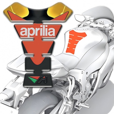Aprilia Tank Protector Orange Logo Yellow Motive Base 