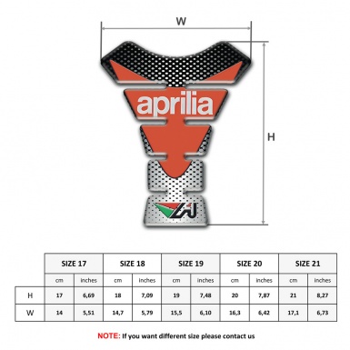 Aprilia Tank Fuse Silver Black Silicone Sticker