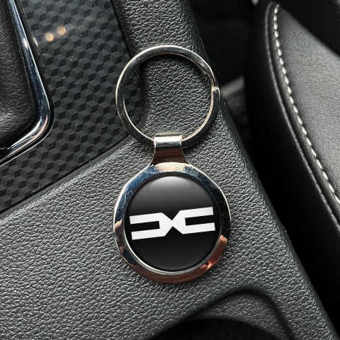Dacia Keychain Metal Black White Clean Logo Edition