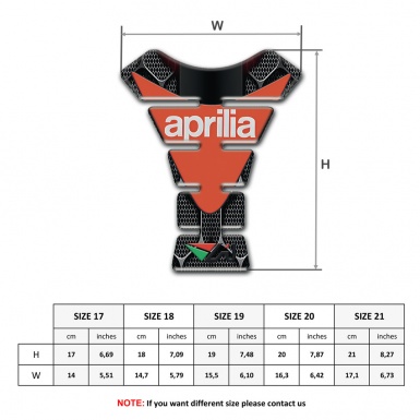 Aprilia Tank Protector 3D Design Orange Logo Plate 