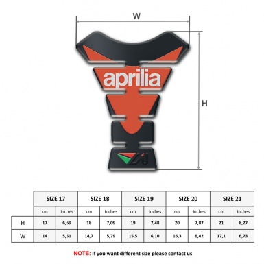 Aprilia Tank Fuse Graphite Effect Orange Logo Plate 