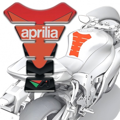 Aprilia Tank Protector Orange Logo Red Black Base 