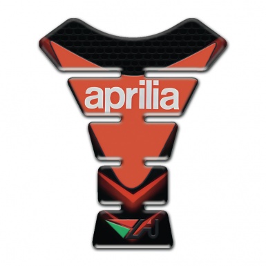 Aprilia Tank Pad Motorbike Black with Red V Shape Decoration Version 