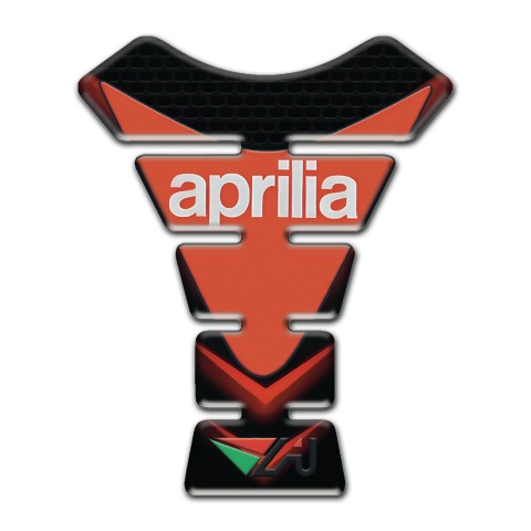 Aprilia Tank Pad Motorbike Black with Red V Shape Decoration Version 