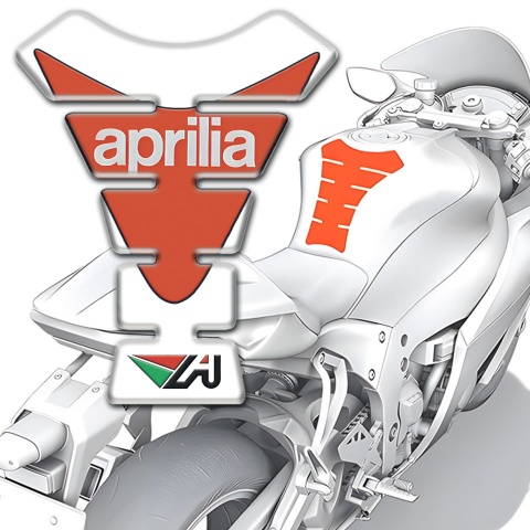 Aprilia Tank Pad Protector White Orange Version 
