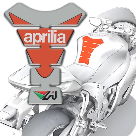 Aprilia Tank Pad Protector Gray Orange Version 