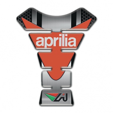 Aprilia Tank Protector Metal Panel Effect Orange Logo 