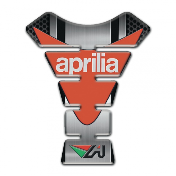 Aprilia Tank Protector Metal Panel Effect Orange Logo 
