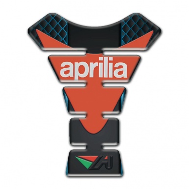 Aprilia Tank Guard Pads Neon Mesh Base Orange Plate Logo 