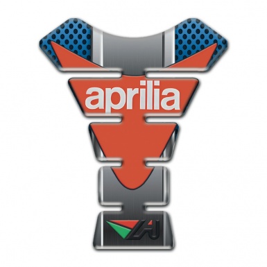 Aprilia Tank Fuse Perforated Blue Base Orange Logo 