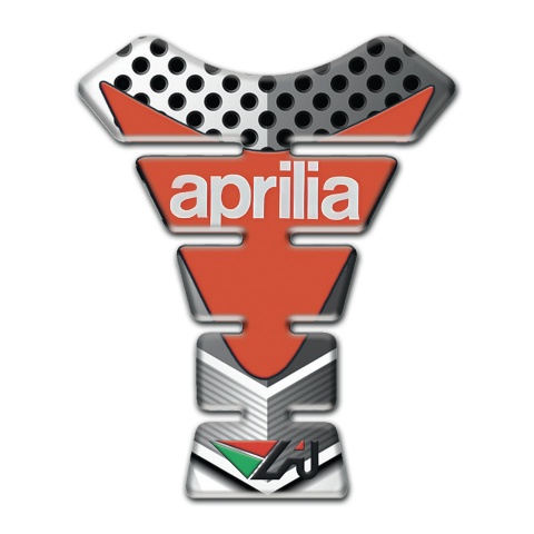Aprilia Tank Pad Protector Stylish Perforated Warp Orange Logo 