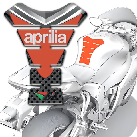 Aprilia Anti Slip Sticker Tank Protector with Orange Plate logo 