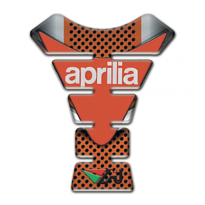 Aprilia Tank Guard Pads Gray with Orange Mesh Model 