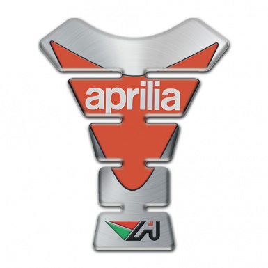 Aprilia Tank Pad Motorbike Silver with Orange Logo Version 