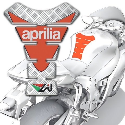 Aprilia Tank Guard Pads Crossed Patterns with Orange Logo 