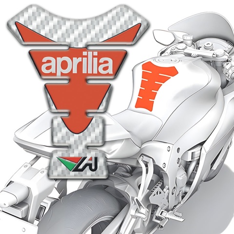 Aprilia Tank Pad Protector White Carbon 
