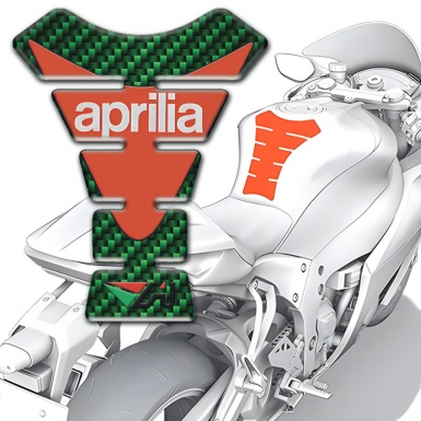 Aprilia Tank Fuse Green Carbon with Orange Logo 