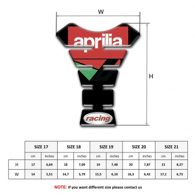 Aprilia Tank Pad Motorbike Black Racing Style 