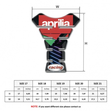 Aprilia Tank Protector Neon Lines Design Racing Style 