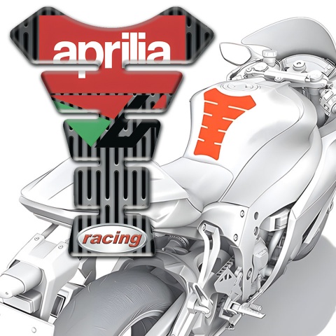 Aprilia Tank Guard Pads Gray Ornament Base Racing Style 