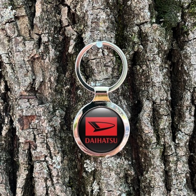 Daihatsu Metal Key Ring Black Red Rectangle Model