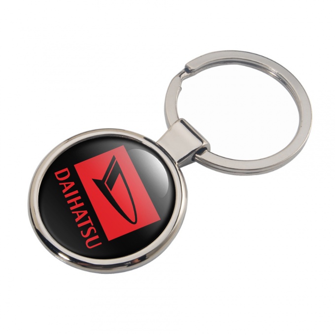 Daihatsu Metal Key Ring Black Red Rectangle Model