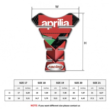 Aprilia Tank Pad Protector Red 3D Design Details 