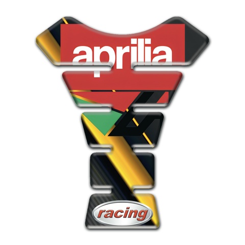 Aprilia Tank Pad Motorbike Diagonal Yellow Band base Racing Style 