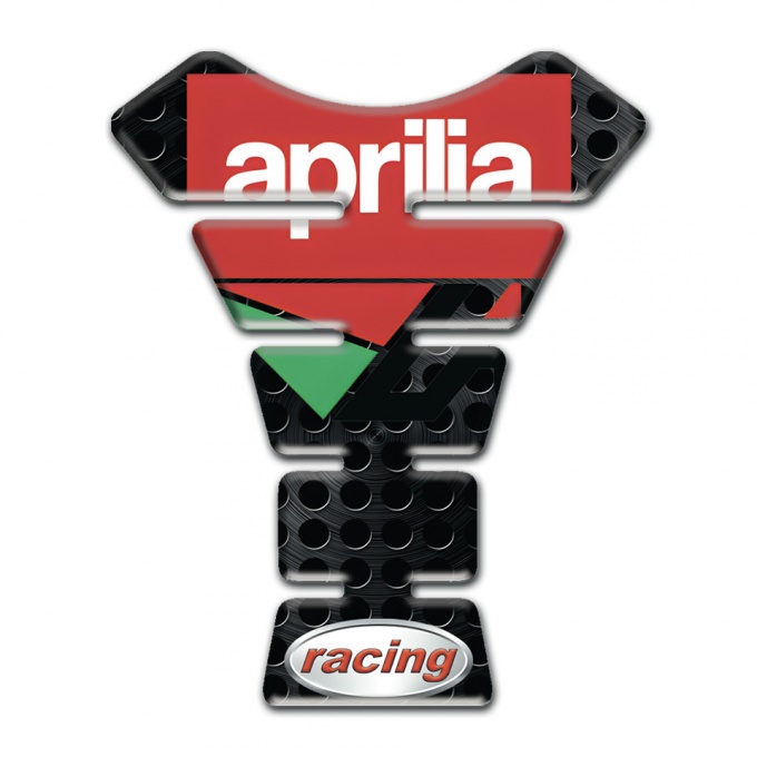 Aprilia Tank Guard Pads Perforated Dark Base Racing Style 