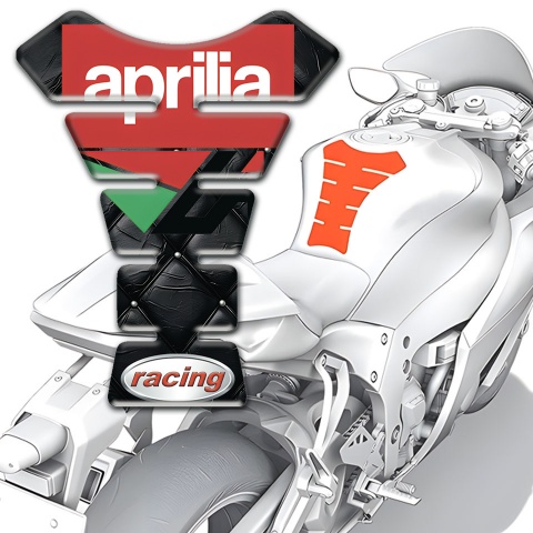 Aprilia Tank Pad Protector Black Leather Base Racing Style 