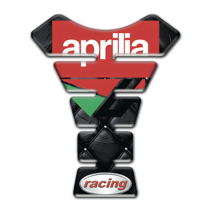 Aprilia Tank Pad Protector Black Leather Base Racing Style 