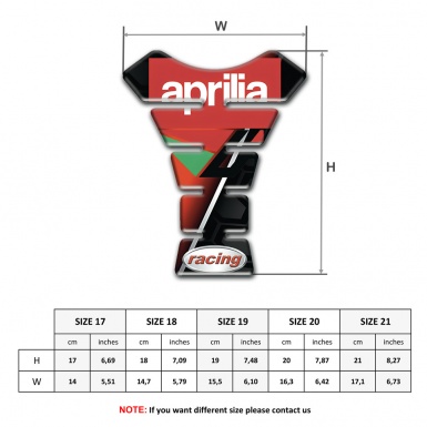 Aprilia Tank Pad Motorbike Red Black Print Racing Style 