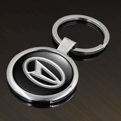 Daihatsu Key Fob Metal Black Light Grey Oval Logo Edition